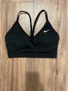 Nike Black Racerback Sports Bra with White Swoosh